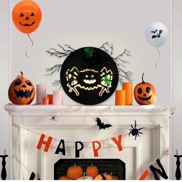 Welcome Sign Halloween Decorations Wood Wall Front Door Battery Operated LED. - Picture 5 of 7